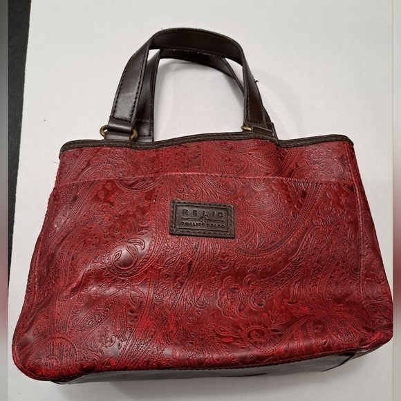 Relic Reddish Brown Stamped Leather Bag - Picture 1 of 10